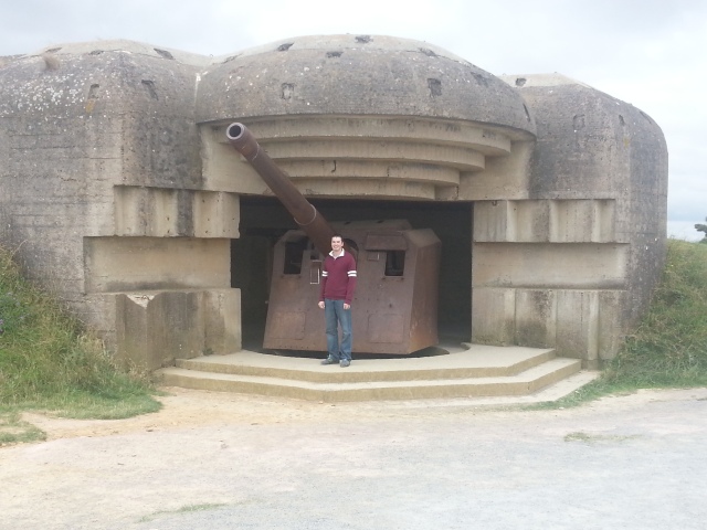 German bunkers and guns on the way to Omaha Beach